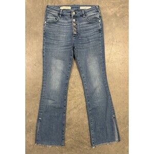 Pilcro and the Letterpress Jeans Womens 27 High Rise Skinny Bootcut Frayed Hem
